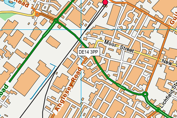 DE14 3PP map - OS VectorMap District (Ordnance Survey)