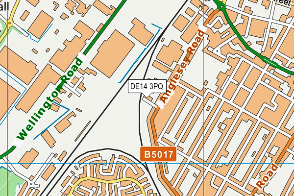 DE14 3PQ map - OS VectorMap District (Ordnance Survey)