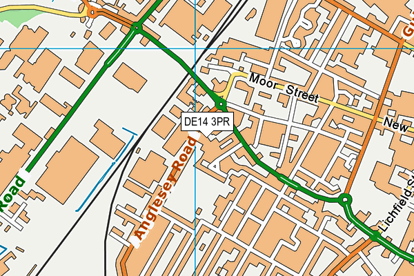 DE14 3PR map - OS VectorMap District (Ordnance Survey)