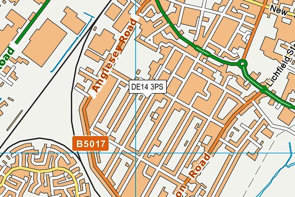 DE14 3PS map - OS VectorMap District (Ordnance Survey)