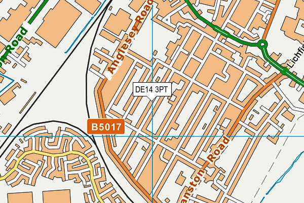 DE14 3PT map - OS VectorMap District (Ordnance Survey)