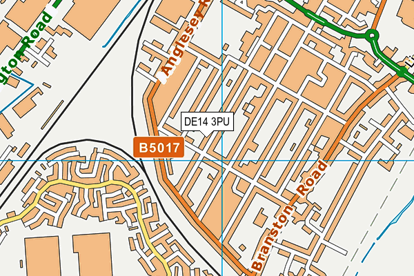 DE14 3PU map - OS VectorMap District (Ordnance Survey)