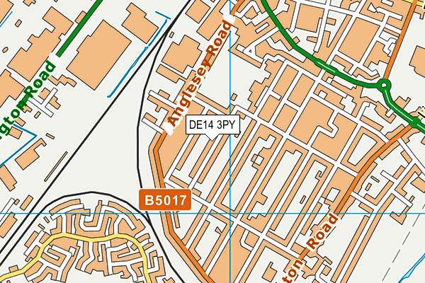 DE14 3PY map - OS VectorMap District (Ordnance Survey)