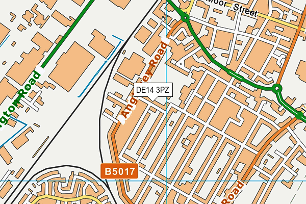 DE14 3PZ map - OS VectorMap District (Ordnance Survey)