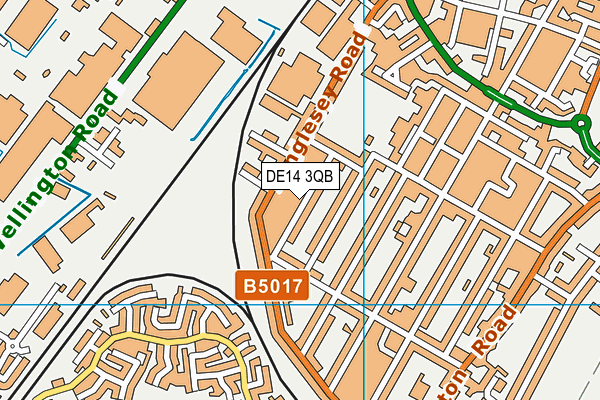 DE14 3QB map - OS VectorMap District (Ordnance Survey)