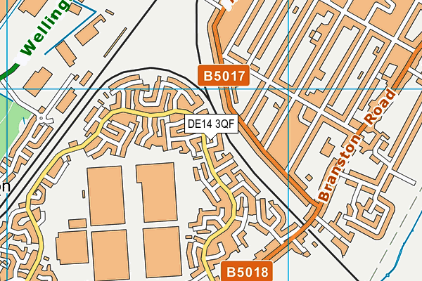 DE14 3QF map - OS VectorMap District (Ordnance Survey)