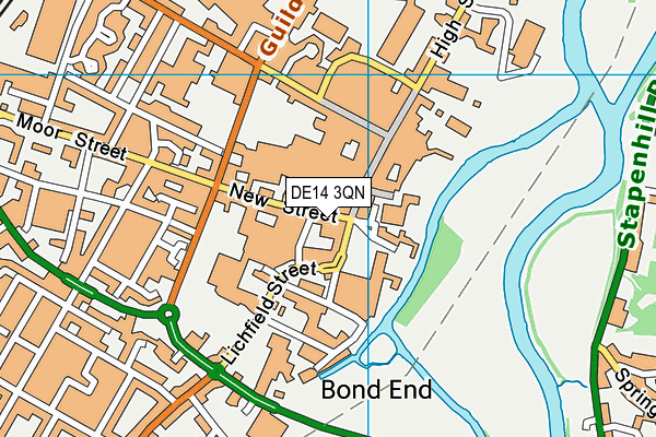 DE14 3QN map - OS VectorMap District (Ordnance Survey)