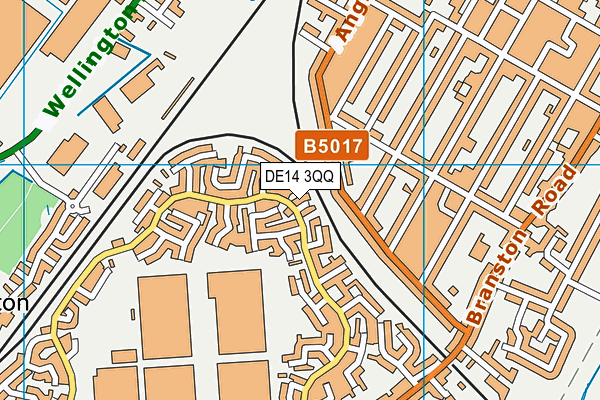 DE14 3QQ map - OS VectorMap District (Ordnance Survey)