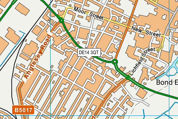 DE14 3QT map - OS VectorMap District (Ordnance Survey)