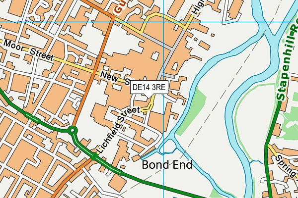 DE14 3RE map - OS VectorMap District (Ordnance Survey)