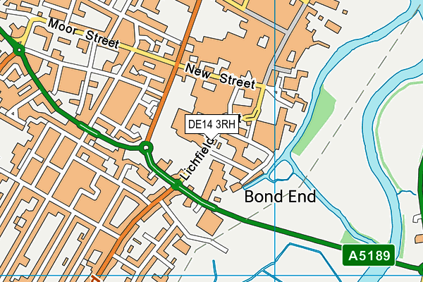 DE14 3RH map - OS VectorMap District (Ordnance Survey)