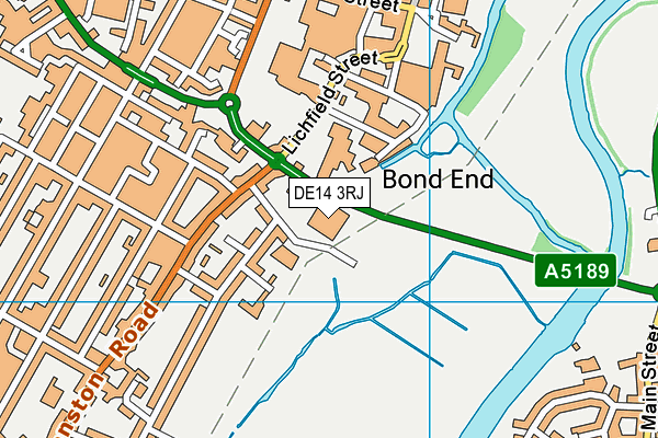 DE14 3RJ map - OS VectorMap District (Ordnance Survey)