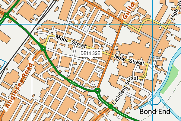 DE14 3SE map - OS VectorMap District (Ordnance Survey)