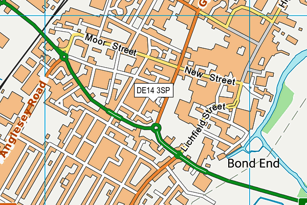 DE14 3SP map - OS VectorMap District (Ordnance Survey)