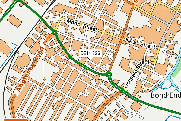 DE14 3SS map - OS VectorMap District (Ordnance Survey)