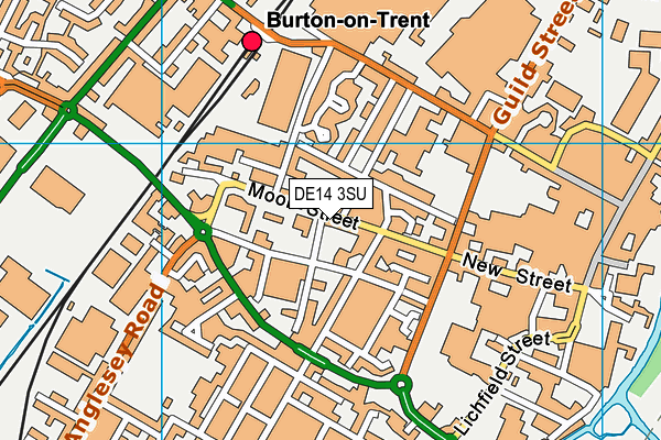 DE14 3SU map - OS VectorMap District (Ordnance Survey)