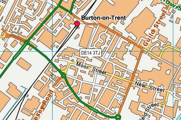 DE14 3TJ map - OS VectorMap District (Ordnance Survey)