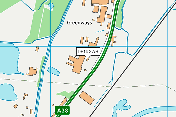 DE14 3WH map - OS VectorMap District (Ordnance Survey)