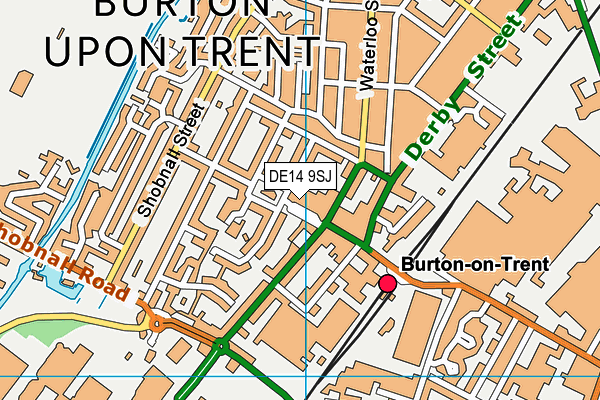 DE14 9SJ map - OS VectorMap District (Ordnance Survey)