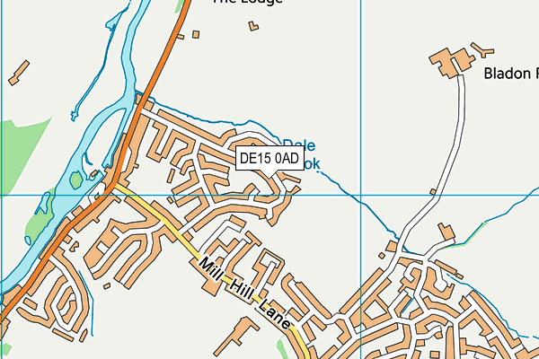 DE15 0AD map - OS VectorMap District (Ordnance Survey)
