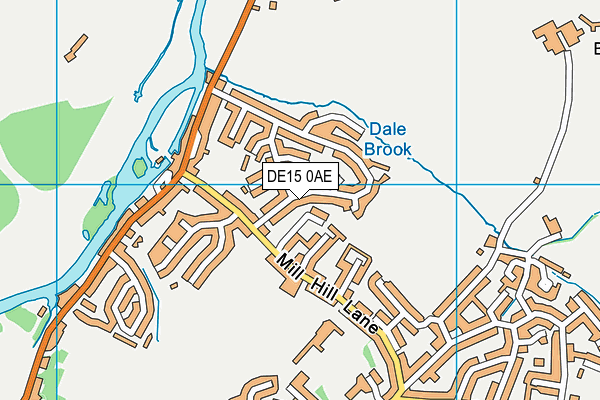 DE15 0AE map - OS VectorMap District (Ordnance Survey)