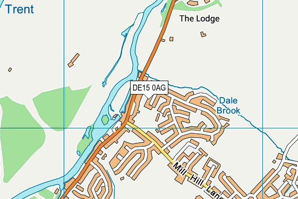 DE15 0AG map - OS VectorMap District (Ordnance Survey)