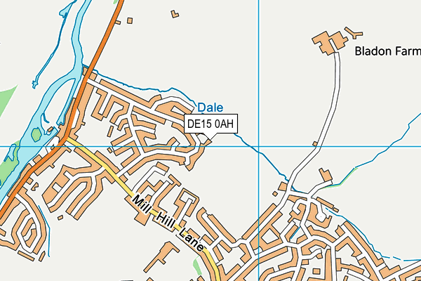 DE15 0AH map - OS VectorMap District (Ordnance Survey)