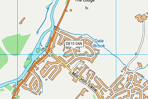 DE15 0AN map - OS VectorMap District (Ordnance Survey)