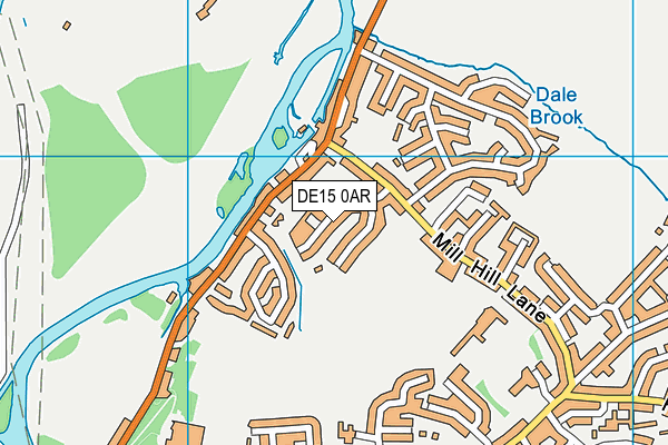 DE15 0AR map - OS VectorMap District (Ordnance Survey)