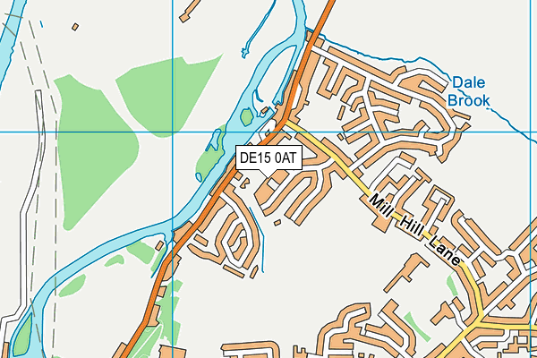 DE15 0AT map - OS VectorMap District (Ordnance Survey)