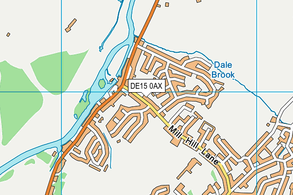 DE15 0AX map - OS VectorMap District (Ordnance Survey)