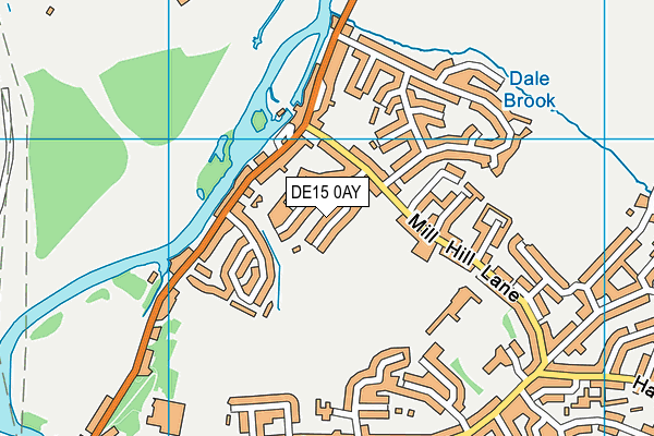 DE15 0AY map - OS VectorMap District (Ordnance Survey)