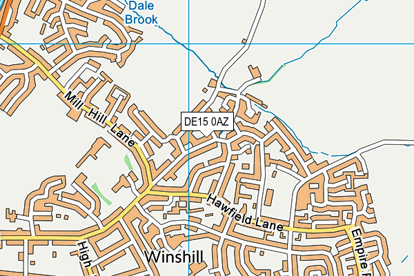 DE15 0AZ map - OS VectorMap District (Ordnance Survey)