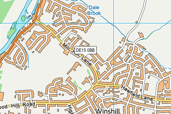 DE15 0BB map - OS VectorMap District (Ordnance Survey)