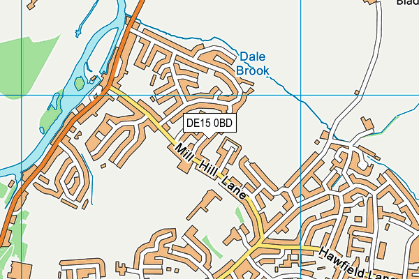 DE15 0BD map - OS VectorMap District (Ordnance Survey)
