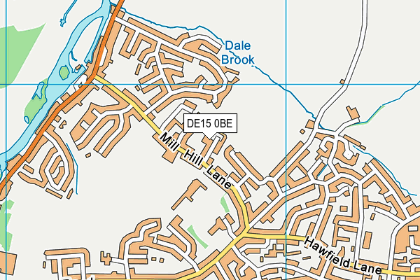 DE15 0BE map - OS VectorMap District (Ordnance Survey)