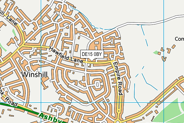 DE15 0BY map - OS VectorMap District (Ordnance Survey)