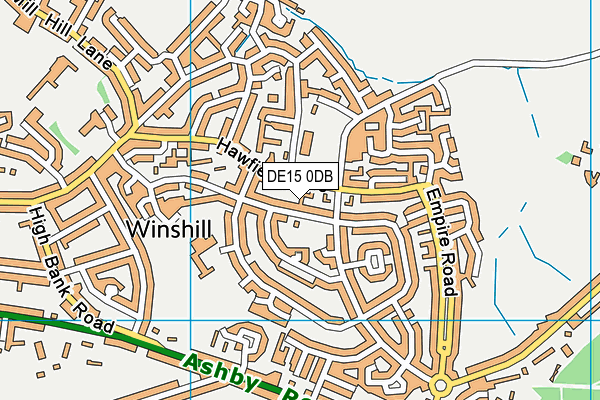 DE15 0DB map - OS VectorMap District (Ordnance Survey)