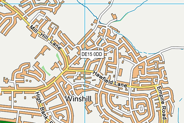 DE15 0DD map - OS VectorMap District (Ordnance Survey)