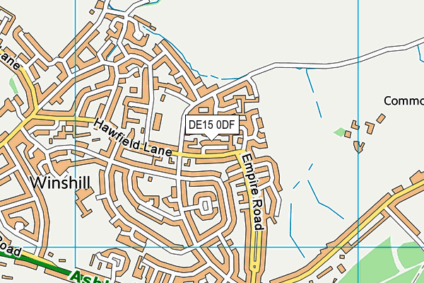 DE15 0DF map - OS VectorMap District (Ordnance Survey)