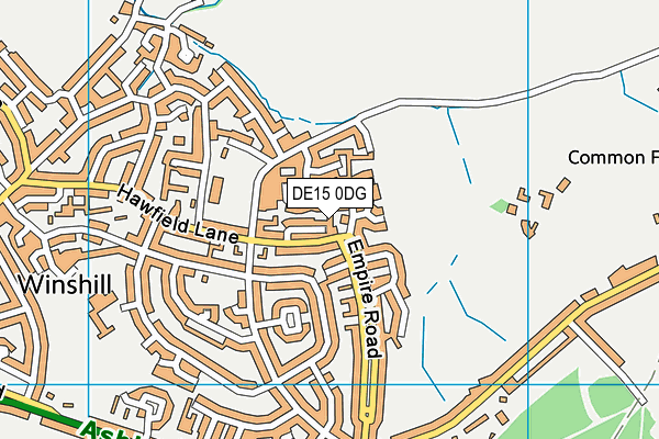 DE15 0DG map - OS VectorMap District (Ordnance Survey)