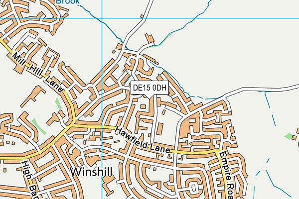 DE15 0DH map - OS VectorMap District (Ordnance Survey)