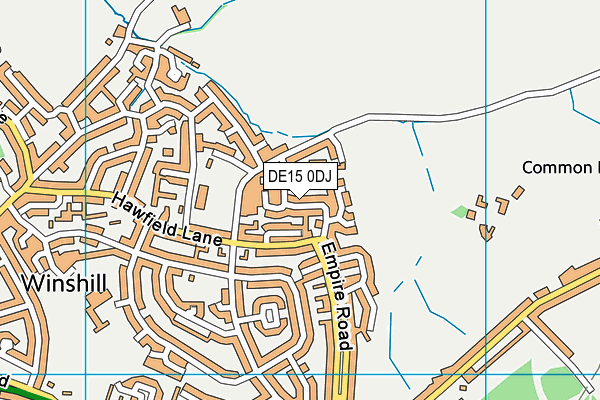 DE15 0DJ map - OS VectorMap District (Ordnance Survey)