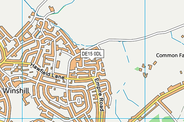 DE15 0DL map - OS VectorMap District (Ordnance Survey)