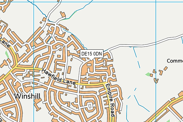 DE15 0DN map - OS VectorMap District (Ordnance Survey)