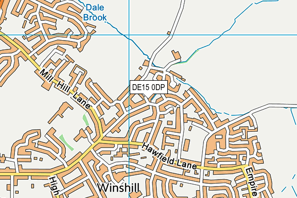 DE15 0DP map - OS VectorMap District (Ordnance Survey)