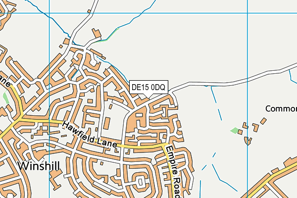 DE15 0DQ map - OS VectorMap District (Ordnance Survey)