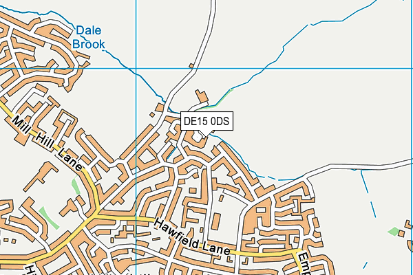 DE15 0DS map - OS VectorMap District (Ordnance Survey)