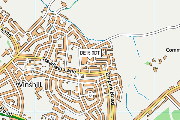 DE15 0DT map - OS VectorMap District (Ordnance Survey)
