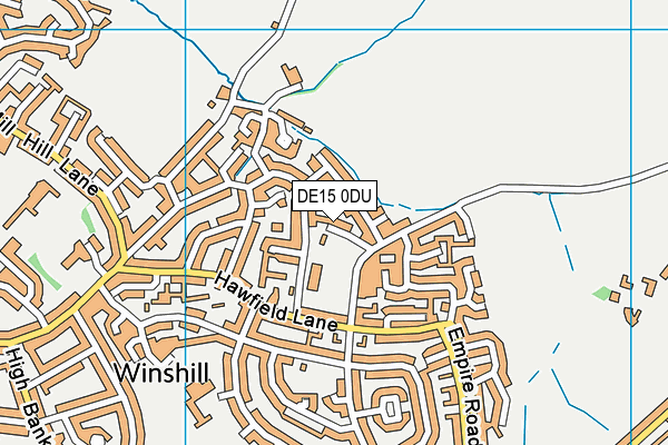 DE15 0DU map - OS VectorMap District (Ordnance Survey)